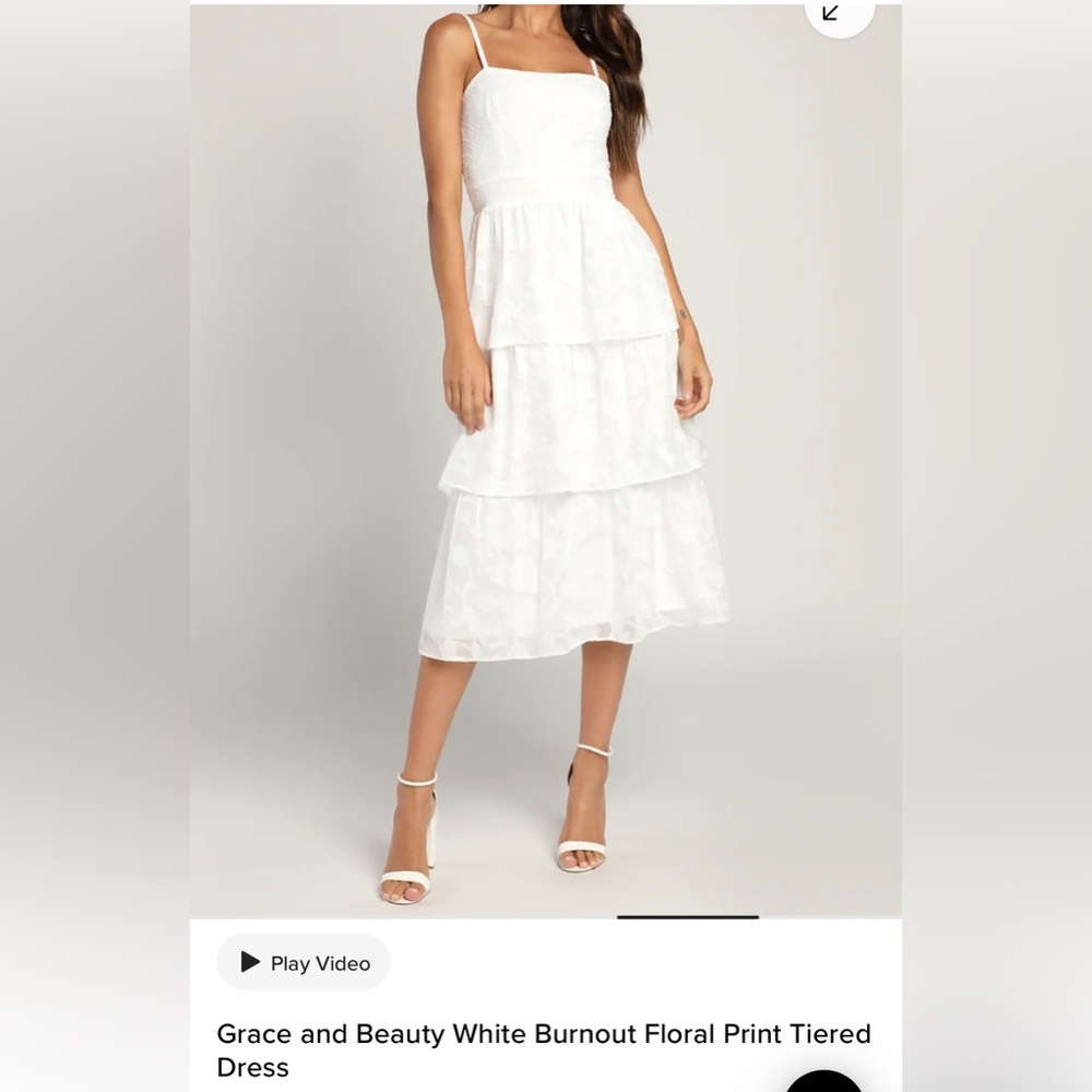 Lulu's White Ruffle Midi Dress